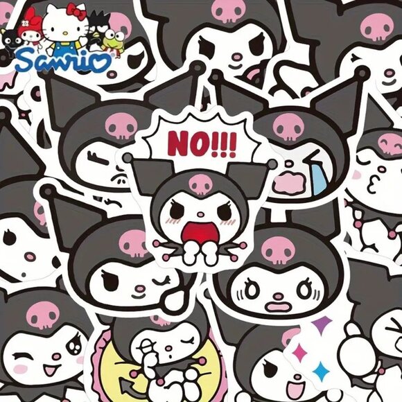 Kuromi Stickers 50pc Hello Kitty Love Sanrio Faces Emoji School Kids Emo Scene - Picture 1 of 5